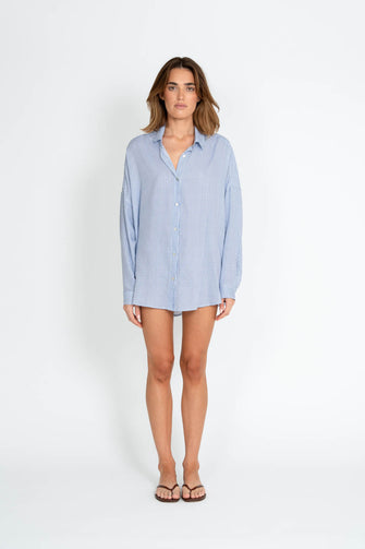 Olive Shirt Blue Stripe PRE-ORDER