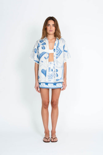 Milos Shirt Aegean Print PRE-ORDER