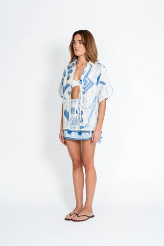 Milos Shirt Aegean Print PRE-ORDER