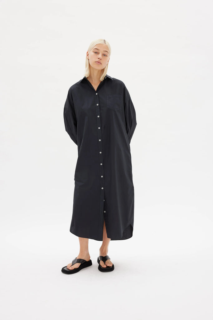 Chiara Maxi Shirt Dress Black