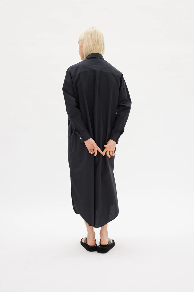Chiara Maxi Shirt Dress Black