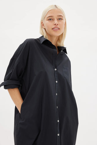 Chiara Maxi Shirt Dress Black