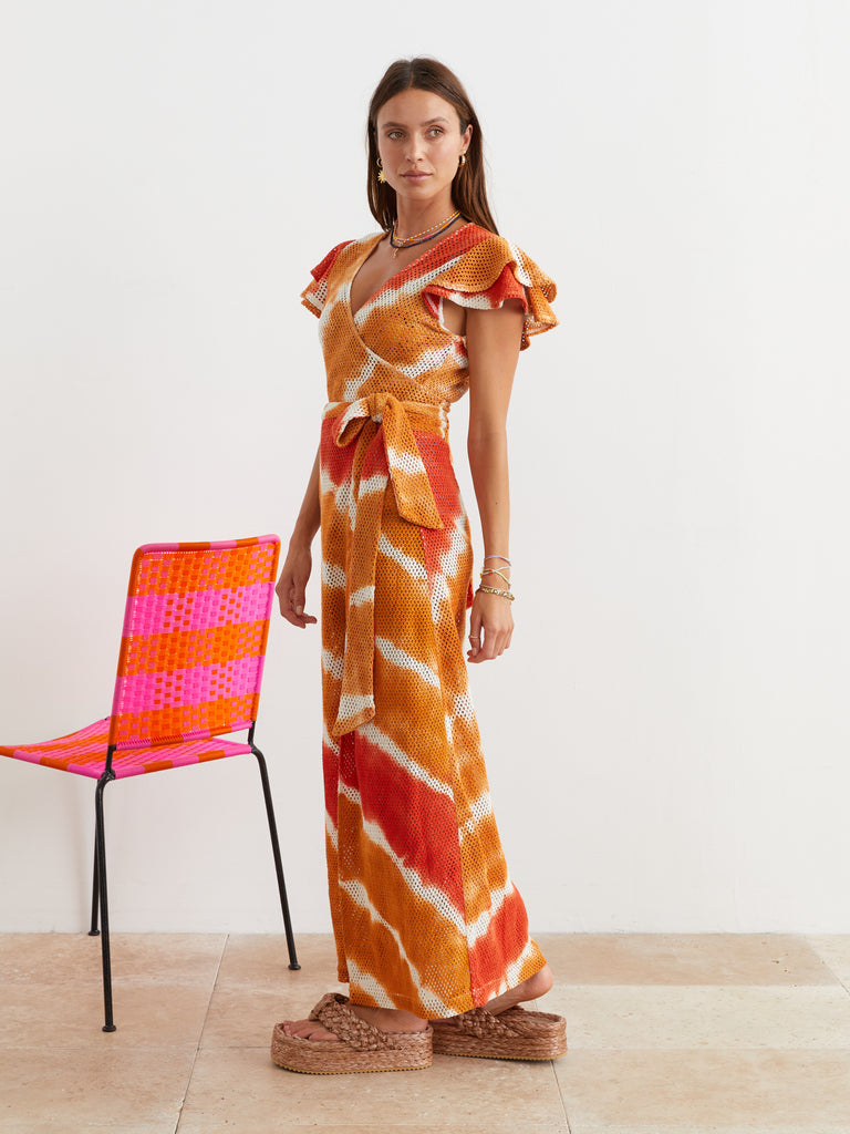 Citrine Net Wrap Skirt Spice