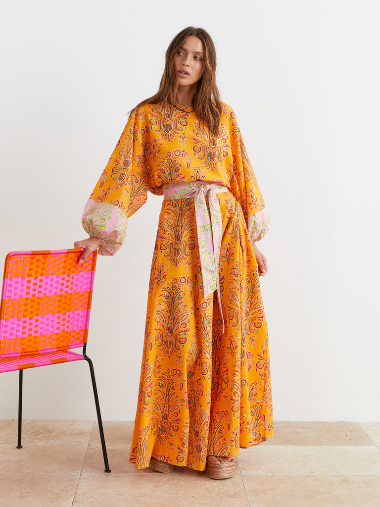 Wallpaper Maxi Wrap Skirt