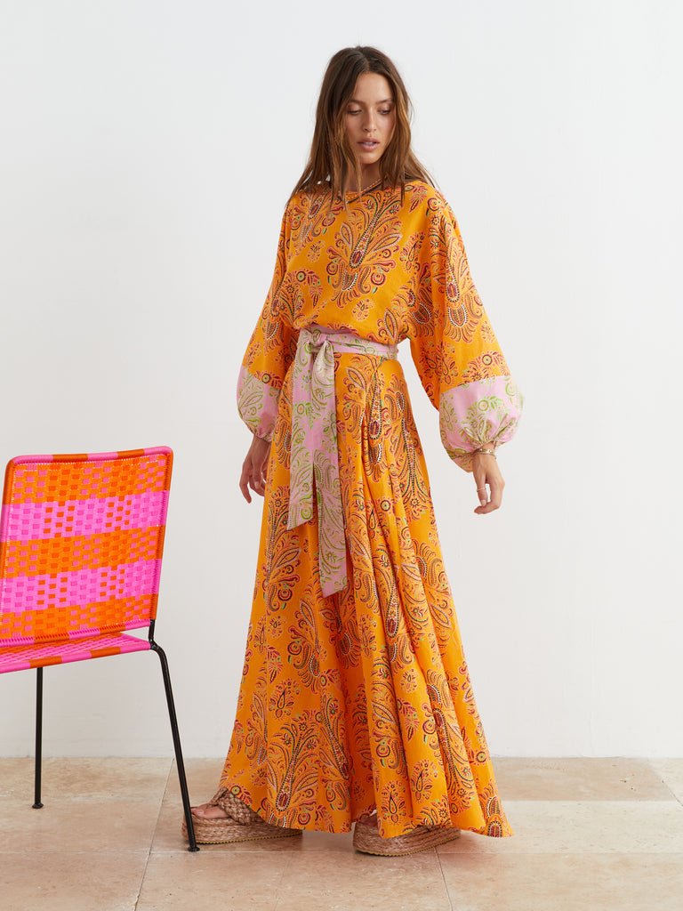 Wallpaper Maxi Wrap Skirt