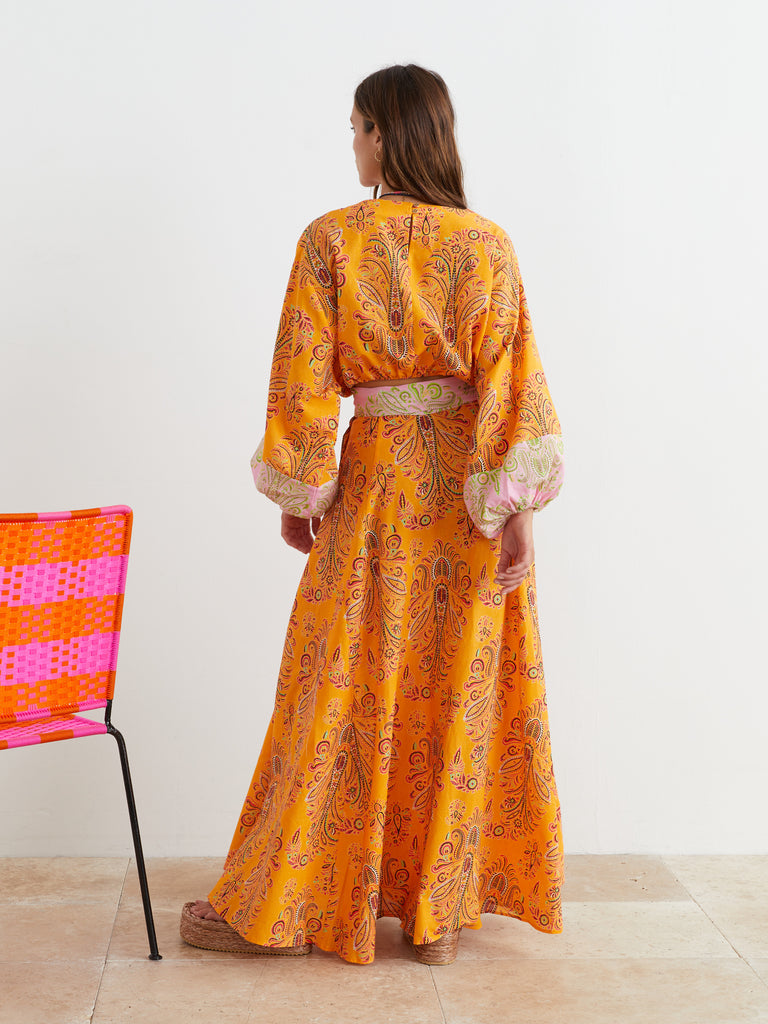 Wallpaper Maxi Wrap Skirt