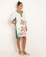 Sun Embroidered Short Dress White Green