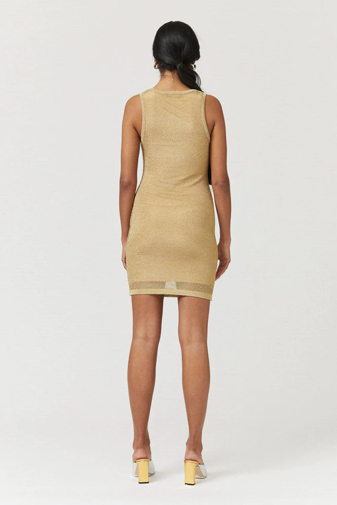 Leo Strappy Mini Dress Gold