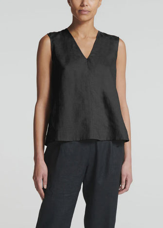 Phoebe Linen Top Black