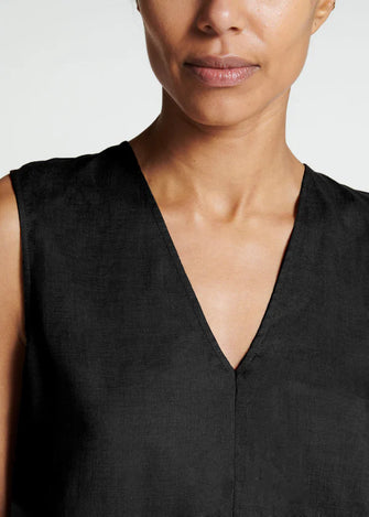 Phoebe Linen Top Black
