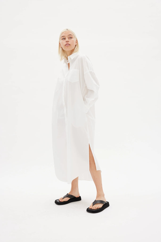 Chiara Maxi Shirt Dress White