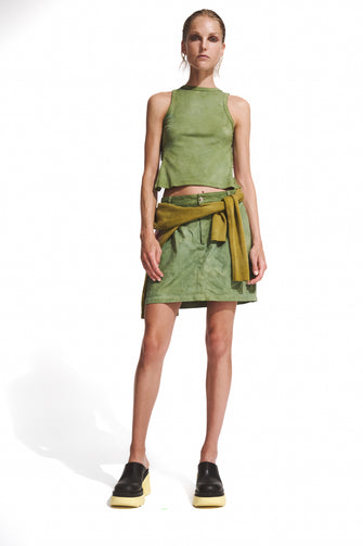 Lace Mini Skirt Olive