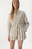 Chiara Poplin Shirt Olive Off White Stripe