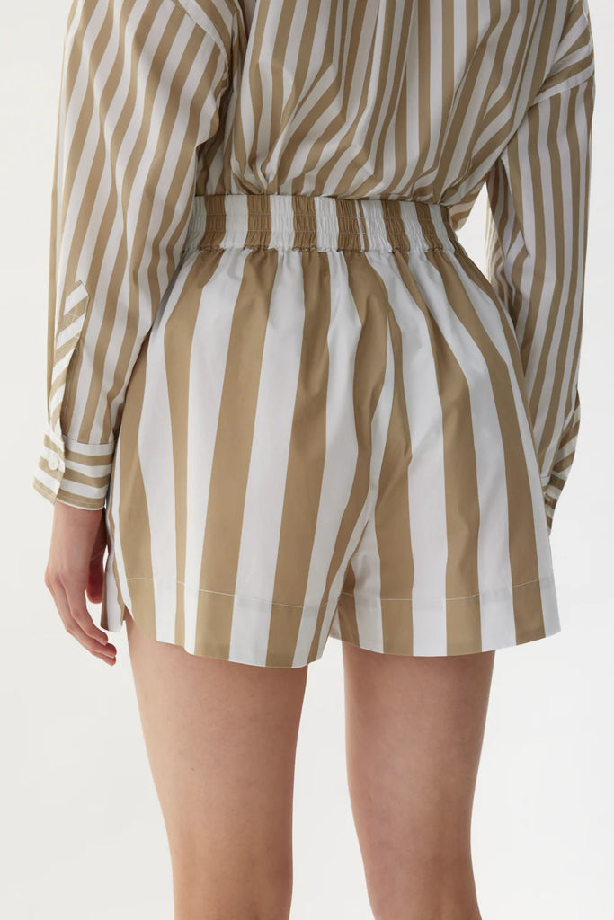 Chiara Shorts Olive Off White Stripe