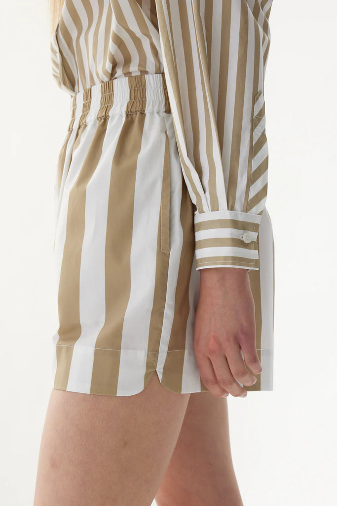 Chiara Shorts Olive Off White Stripe