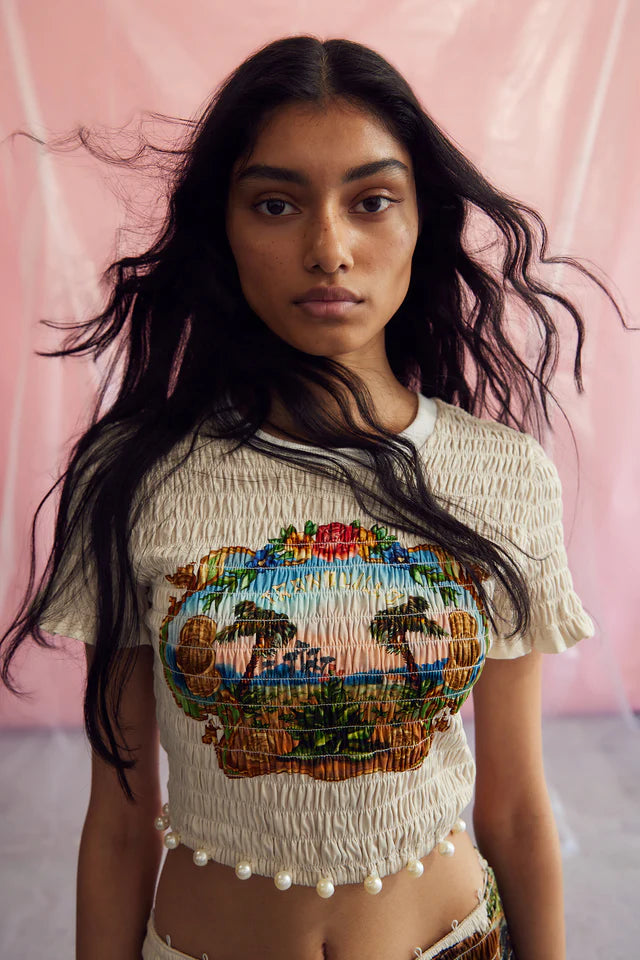 Trips Shirred Long Dress