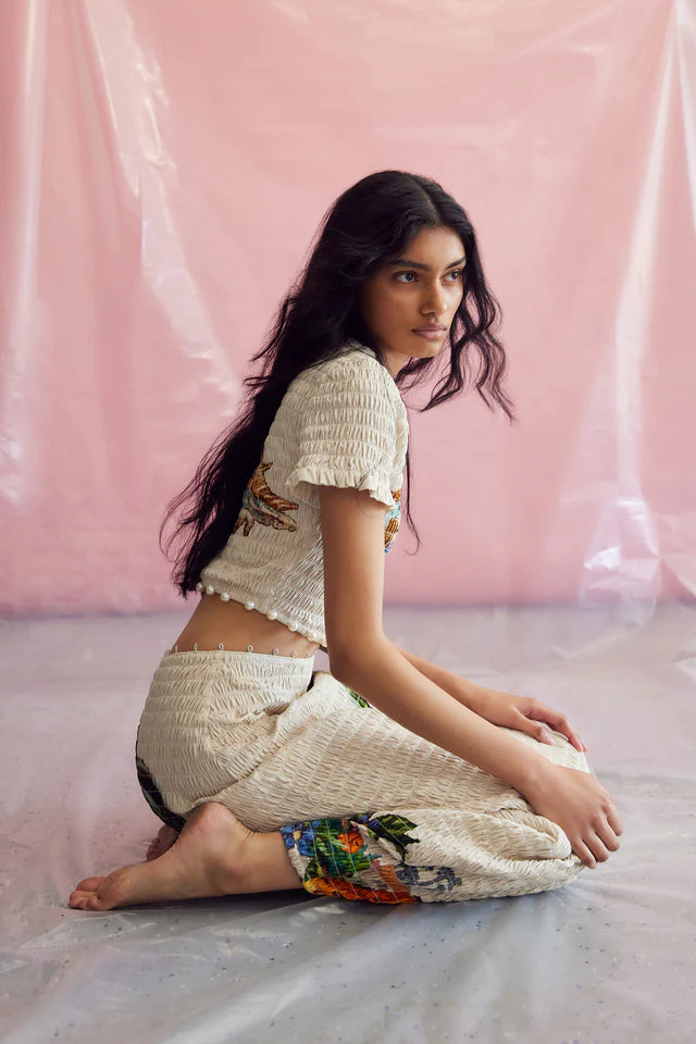 Trips Shirred Long Dress