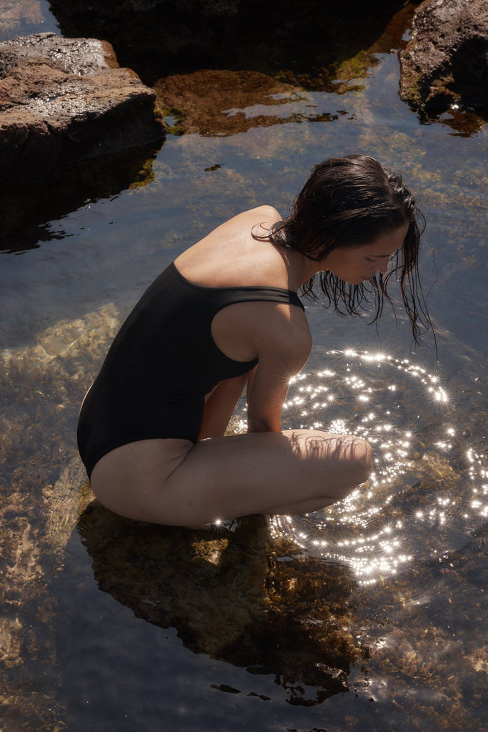 The One Shoulder One Piece Black