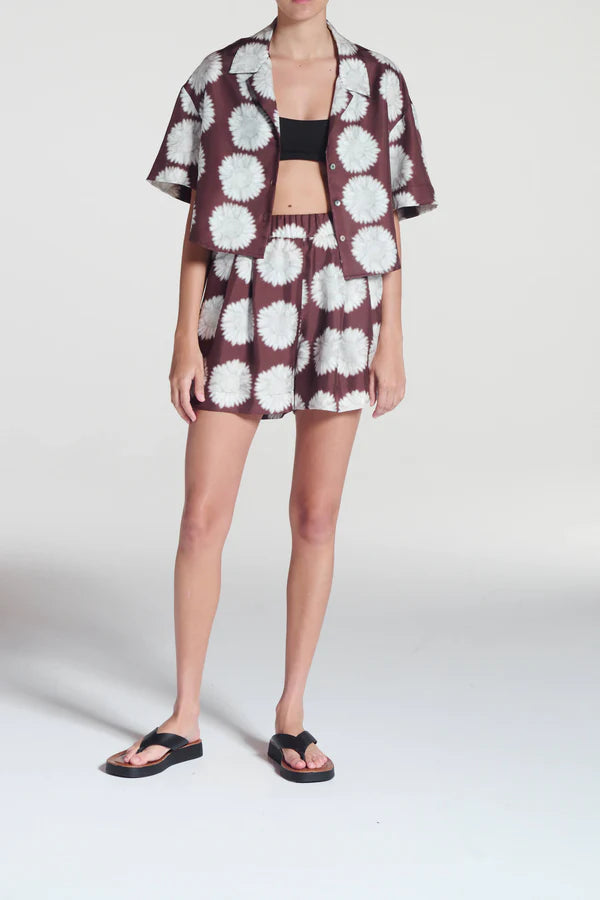 Lincoln Silk Shirt Sunflower Mahogany