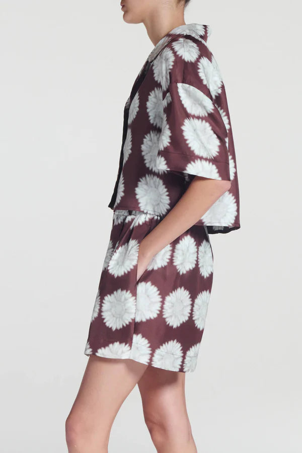 Lincoln Silk Shirt Sunflower Mahogany