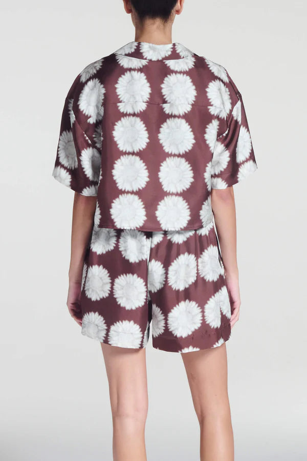 Lincoln Silk Shirt Sunflower Mahogany