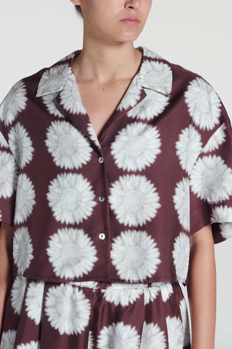 Lincoln Silk Shirt Sunflower Mahogany