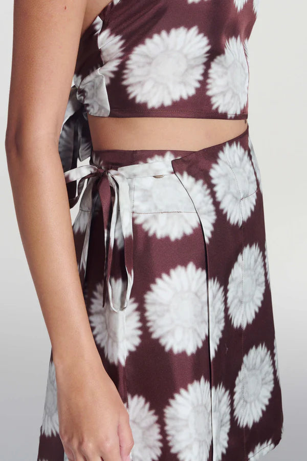 Positano Wrap Skirt Sunflower Mahogany