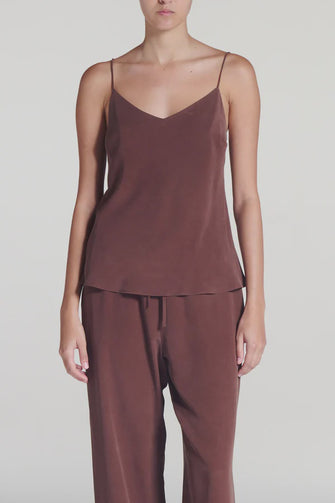 Milos Silk Cami Mahogany