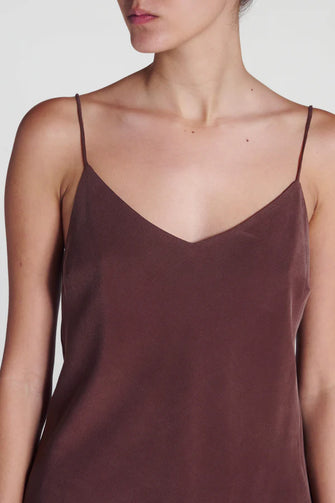 Milos Silk Cami Mahogany