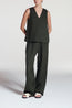 Manta Linen Sleeveless Top Sea Moss Green