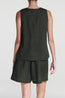 Manta Linen Sleeveless Top Sea Moss Green