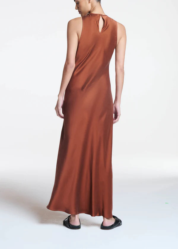 Valencia Silk Dress Brick Red