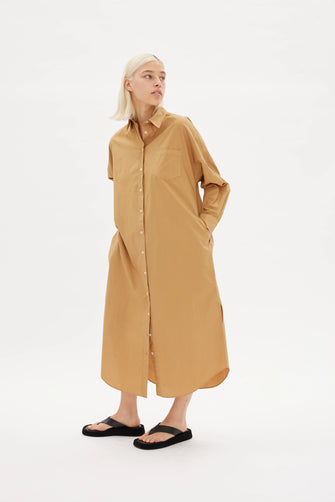 Chiara Maxi Shirt Dress Toffee