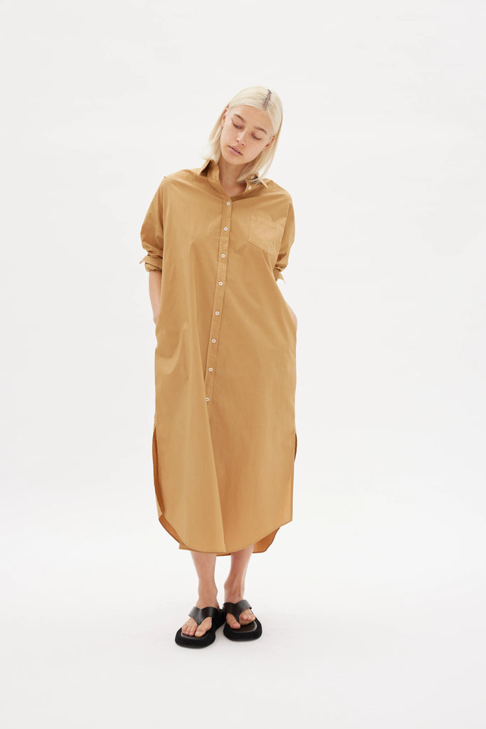 Chiara Maxi Shirt Dress Toffee