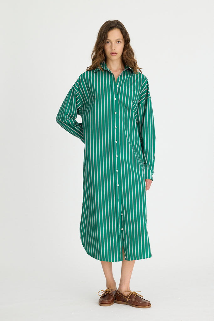 Chiara Maxi Dress Verdant Pink Navy