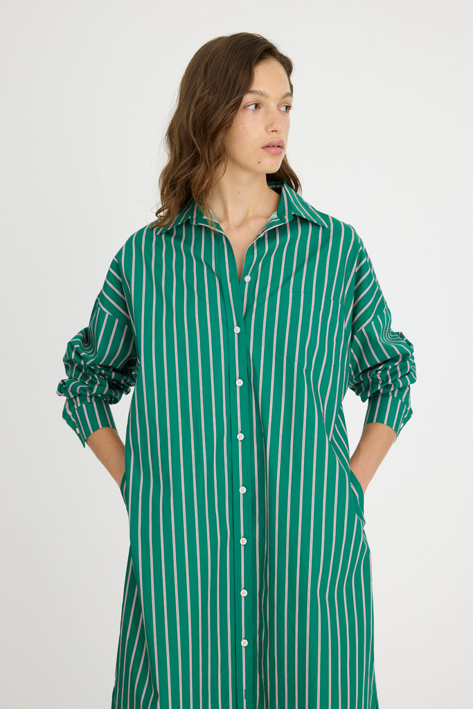 Chiara Maxi Dress Verdant Pink Navy