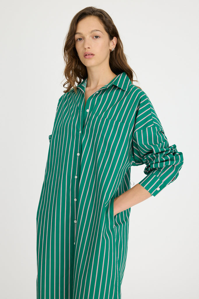 Chiara Maxi Dress Verdant Pink Navy