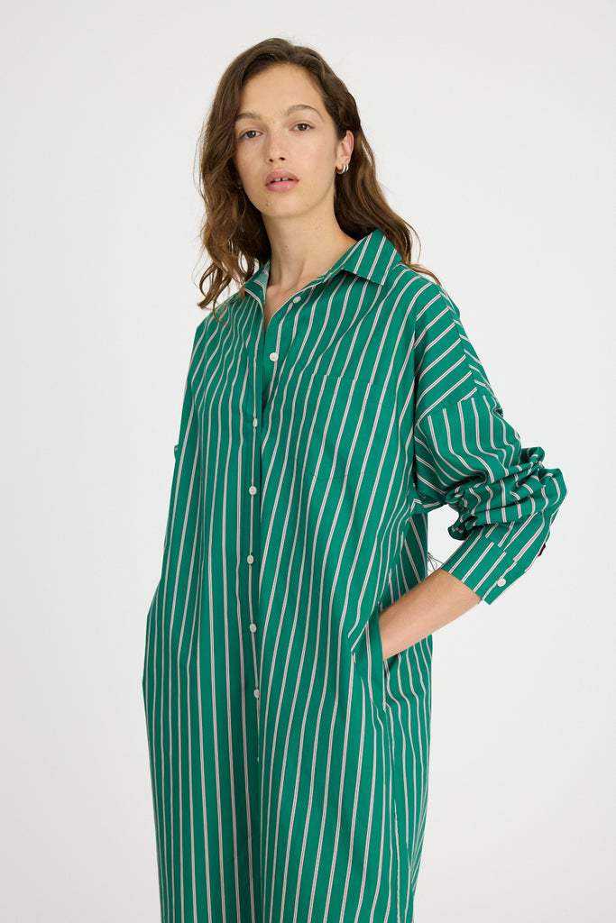 Chiara Maxi Dress Verdant Pink Navy