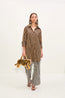 Kena Poplin Dress Black/Tan Stripe