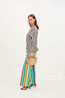 Anya Poplin Wrap Top Black/White Stripe