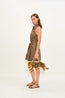 Inna Sleeveless Poplin Mini Dress Black/Tan Stripe