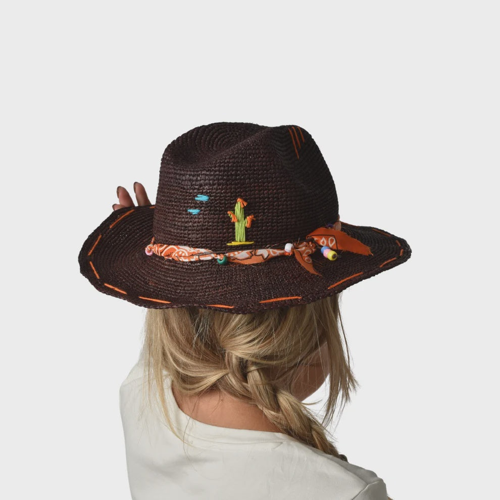 Madagascar Bandana Hat Marrone