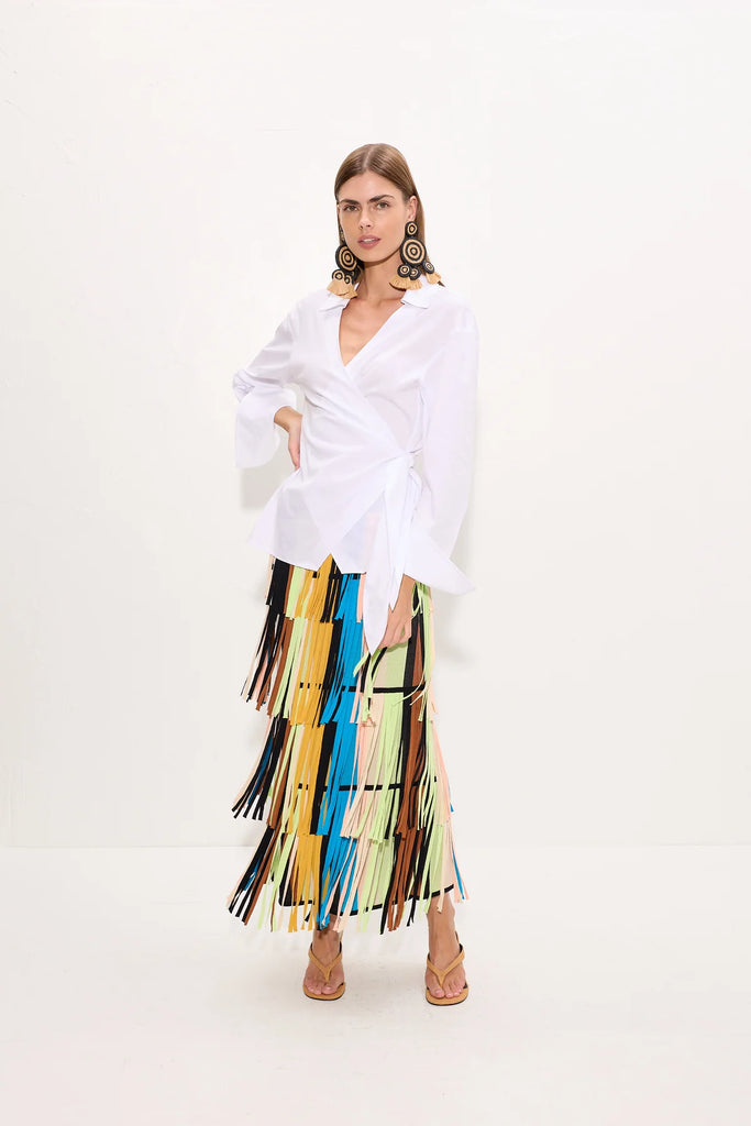 Anya Poplin Wrap Top Macadamia