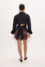 Zera Crochet Mini Skirt Copper Choco Brown