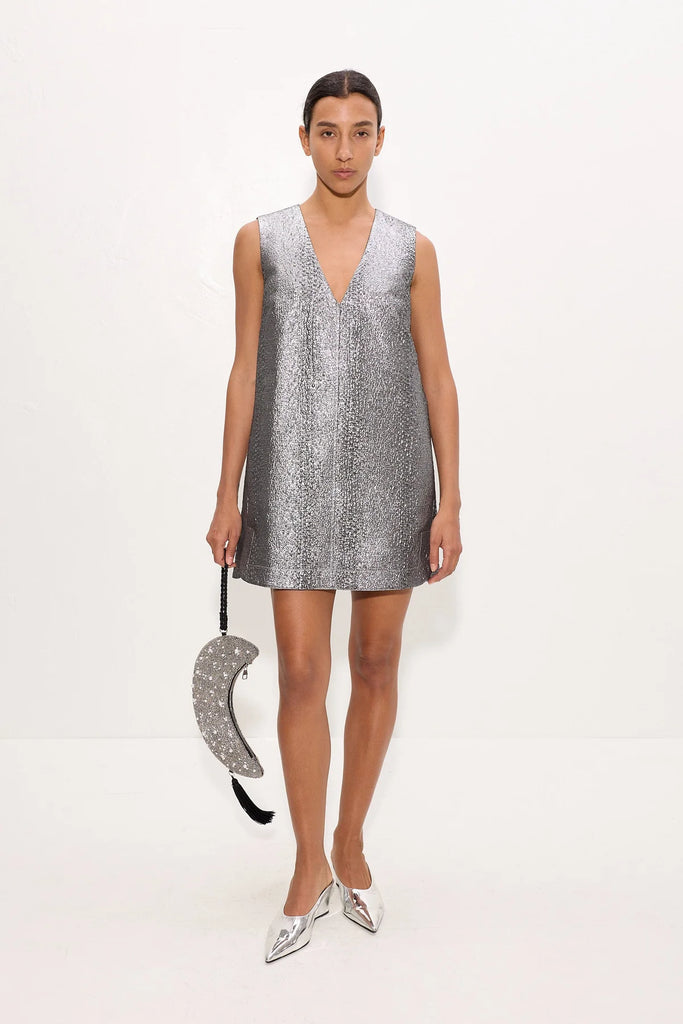 Fountain Metallic Mini Dress Pewter