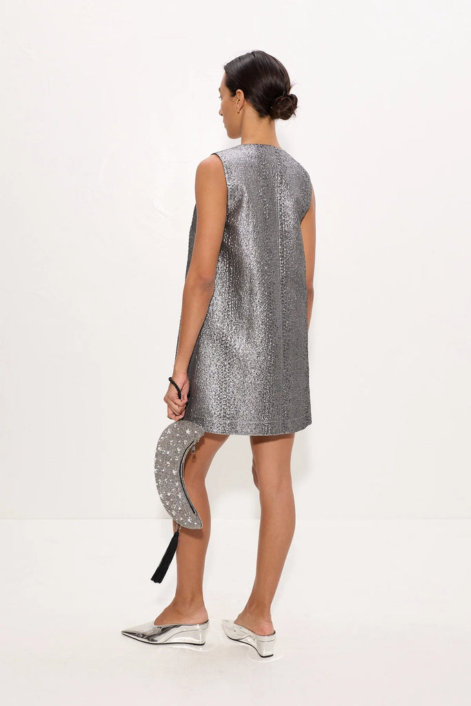 Fountain Metallic Mini Dress Pewter