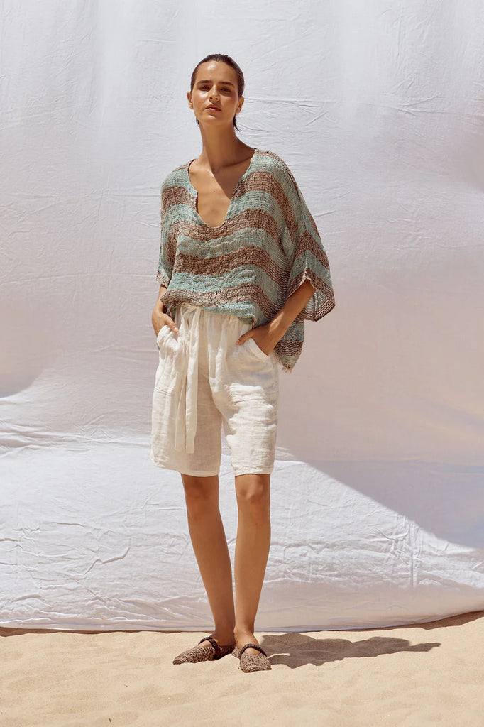 Miramare Top  Chocolate Turquoise