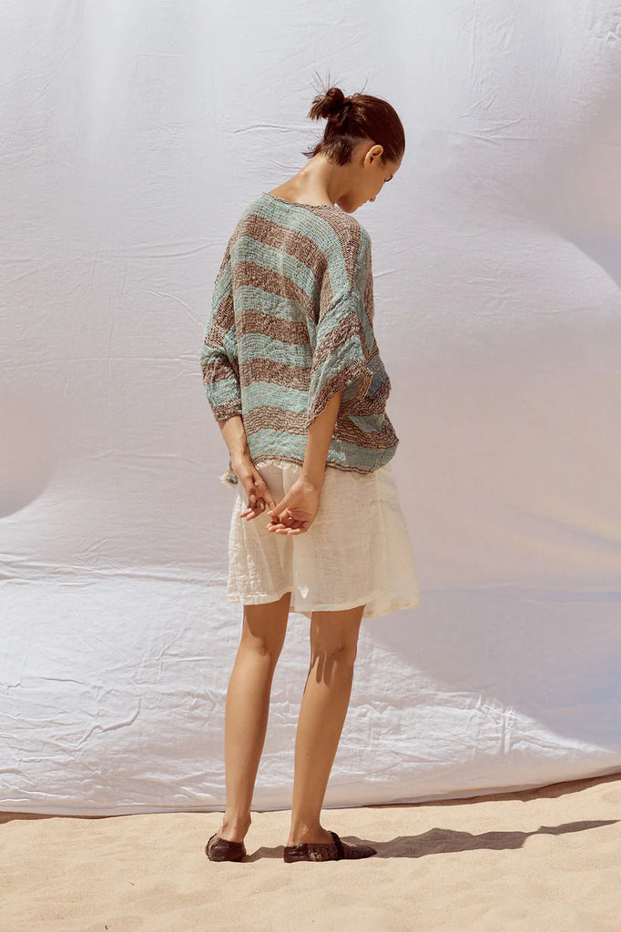 Miramare Top  Chocolate Turquoise