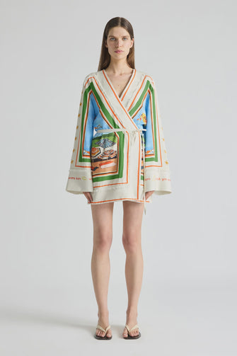Ripple Effect Relaxed Mini Robe Dress