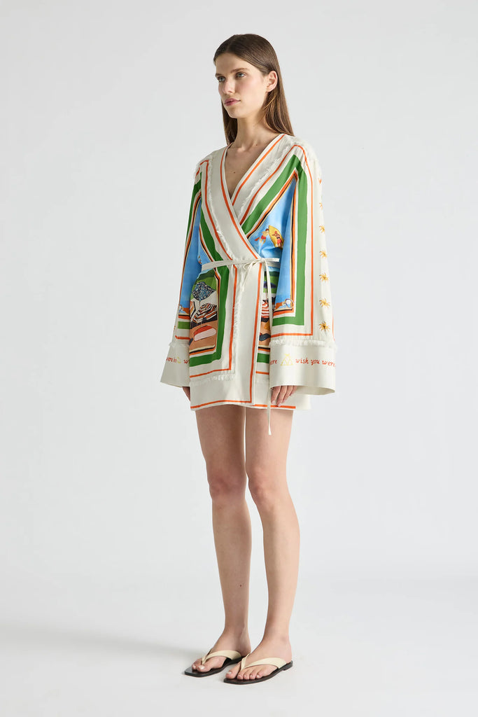 Ripple Effect Relaxed Mini Robe Dress